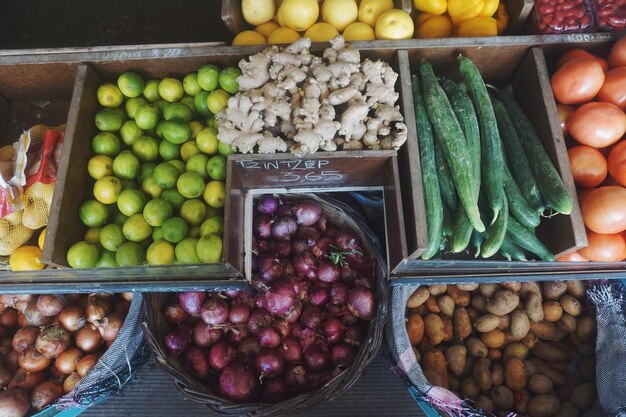 Foto vegetales para la venta en el mercado