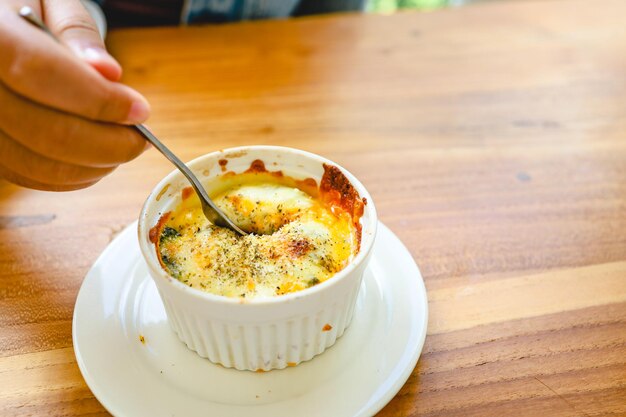 Vegetariano Espinafre assado com queijo Comida vegetariana