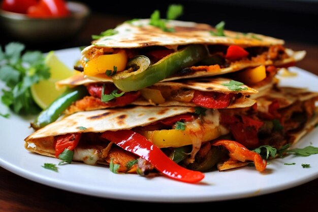 Vegetariano vibrante y quesadilla de fajita