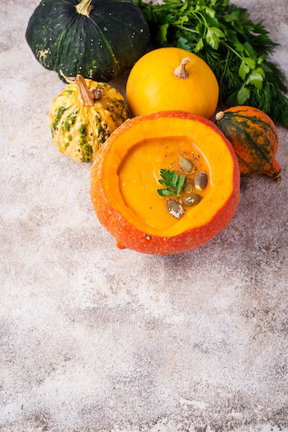 Vegetarische Herbstkürbissahnesuppe