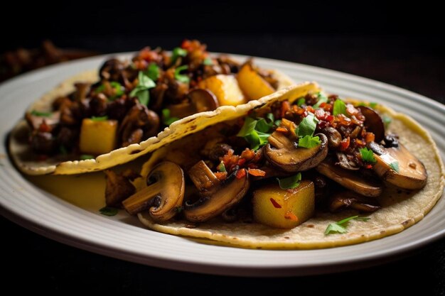 Vegetarische Linsen- und Pilz-Tacos