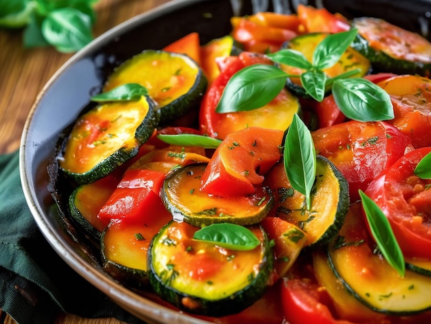 Vegetarische Ratatouille in einer Schüssel