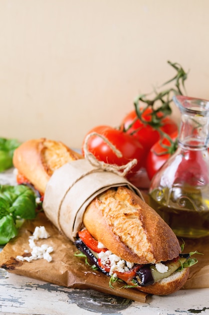 Vegetarisches Baguettesandwich