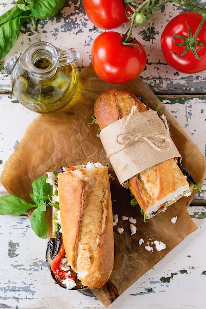 Vegetarisches Baguettesandwich