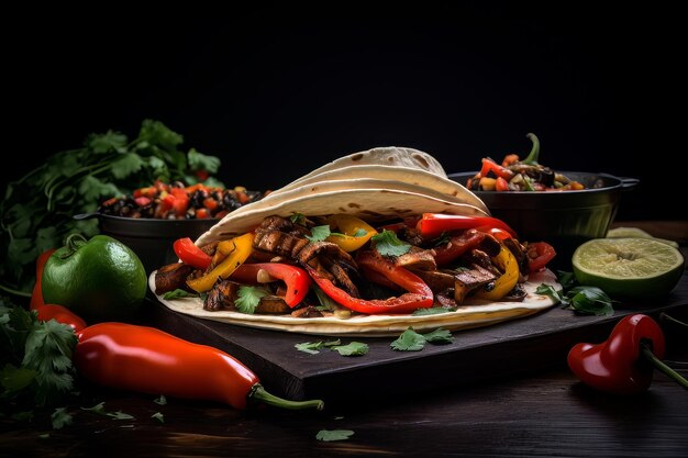 Veggie Fajitas Receita Vegana Fotografia de Alimentos