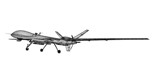 Vehículo aéreo no tripulado (UAV), estructura de la carrocería, modelo de alambre