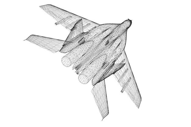 Vehículo aéreo no tripulado (UAV), estructura de la carrocería, modelo de alambre