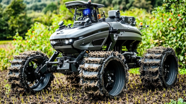 Vehículo agrícola robótico diseñado para tareas agrícolas modernas
