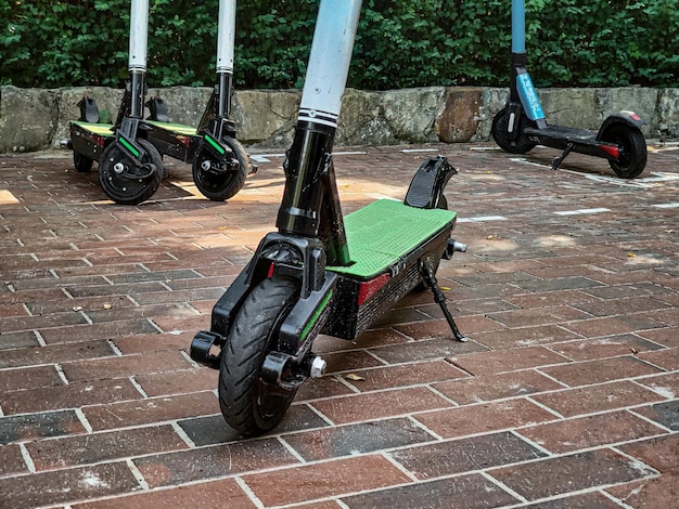 Vehículo de bicicleta scooter eléctrico de alquiler ecológico