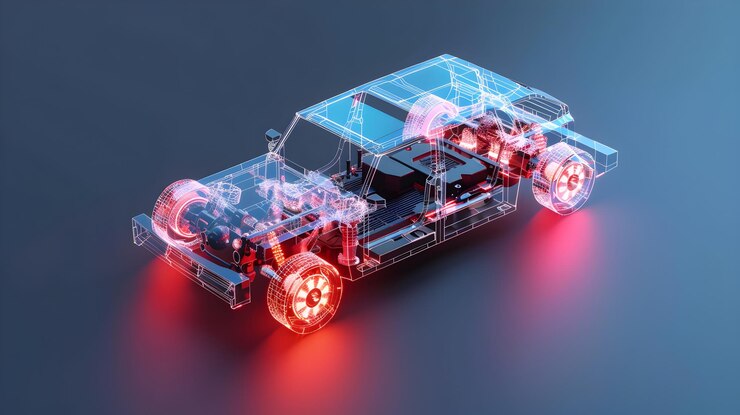 Foto vehículo eléctrico transparente un vistazo al futuro de la innovación automotriz