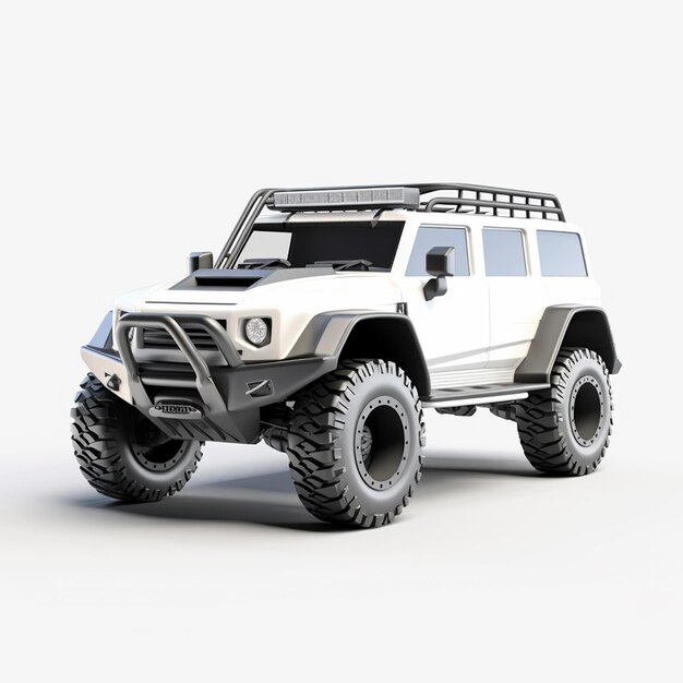 Vehículo fuera de carretera coche de tierra jeep suv vehículo fuera de carretera 4x4 tracción en cuatro ruedas coche sucio land cruiser blanco ba