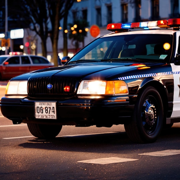 Foto vehículo de patrulla policial para la aplicación de la ley