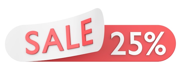 Veinticinco por ciento de venta 25 venta ilustración 3D