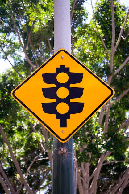 Veja a placa de semáforo em Sydney, Austrália