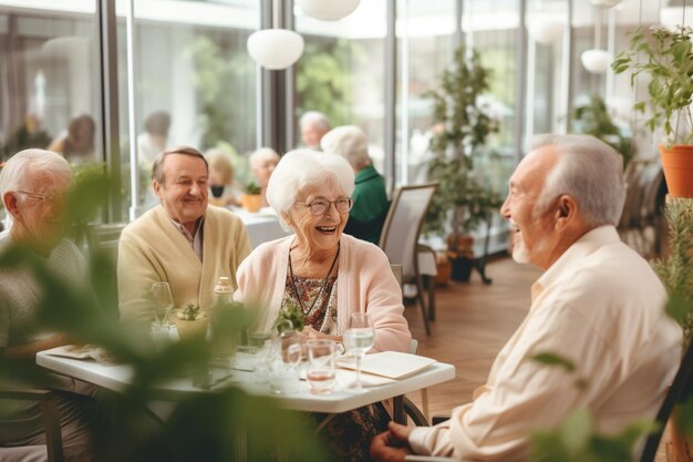 Una vejez feliz un grupo de ancianos