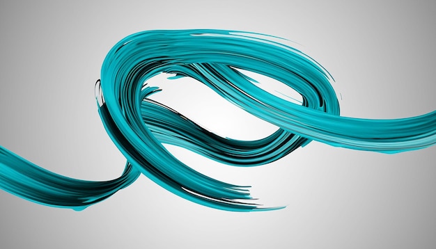 Vektor 3D Paint Curl abstrakte Spirale Pinselstrich fließende Bandform digitale flüssige Tinte