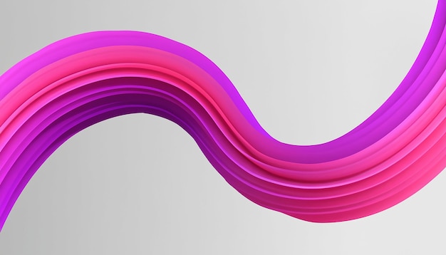 Vektor 3D Paint Curl abstrakte Spirale Pinselstrich fließende Bandform digitale flüssige Tinte