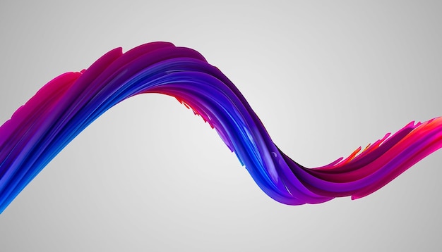 Vektor 3D Paint Curl abstrakte Spirale Pinselstrich fließende Bandform digitale flüssige Tinte