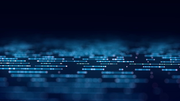 Vektor abstrakter futuristischer Hintergrund Big-Data-Visualisierung Dynamische Welle von Partikeln