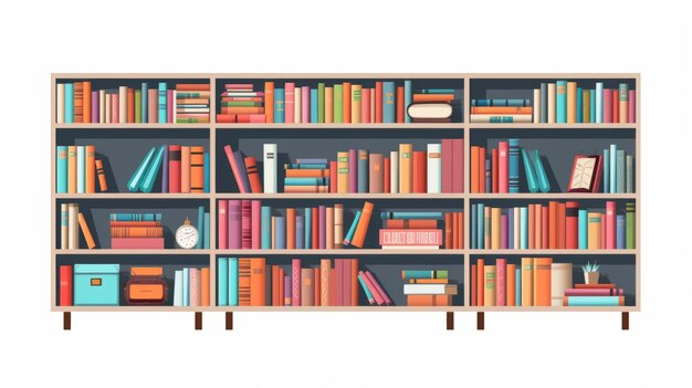 Vektor-Bücherregal-Illustration für moderne Wandkunst