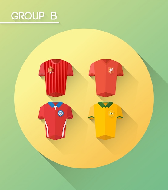 Vektor der Weltcup-Gruppe b mit Jerseys