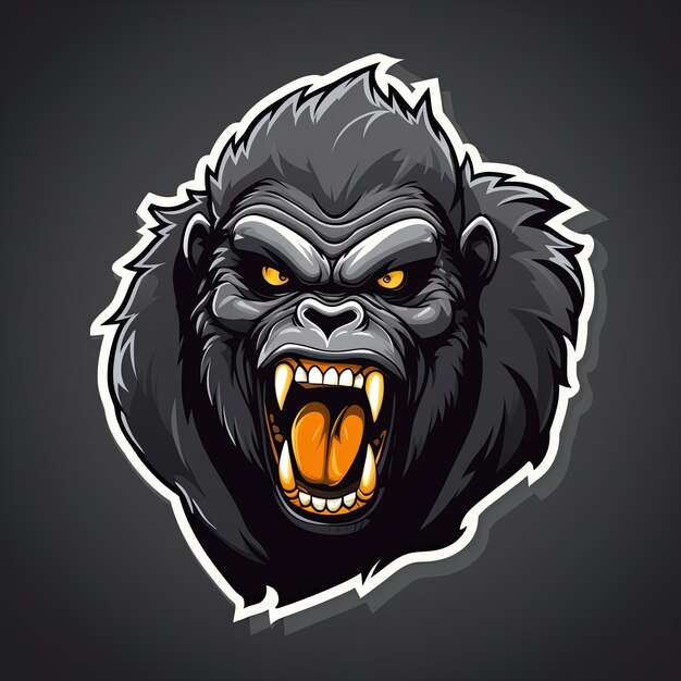 Vektor des Gorilla-Maskottchen-Logo-Designs