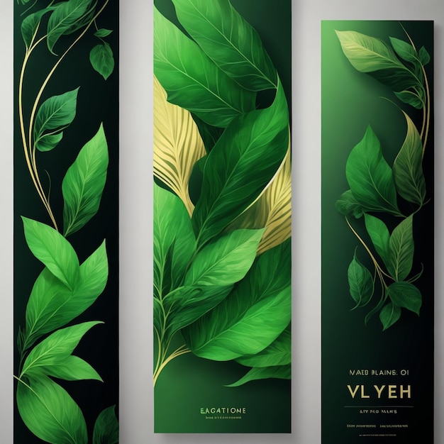 Vektor elegante Öko-Blätter vertikale Banner