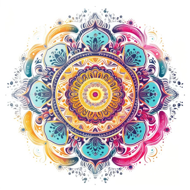 Vektor-Farb-Mandala-Illustration, KI-Kunst