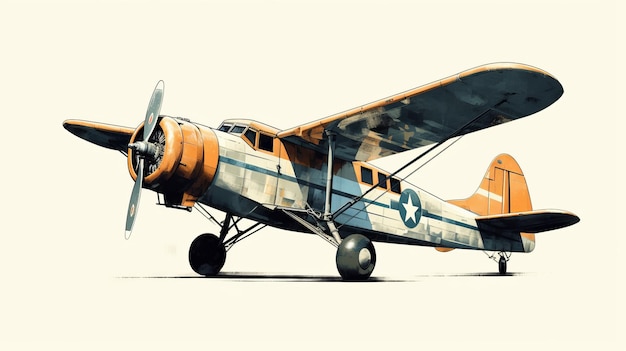 Vektor-Flugzeug-Illustration für moderne Wandkunst