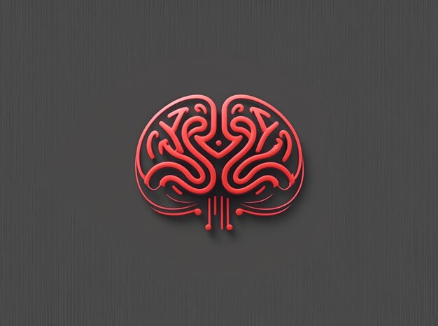 Vektor-Gehirnsymbole mit Konzept der Idee, rotes und schwarzes Symbol mit Hintergrund