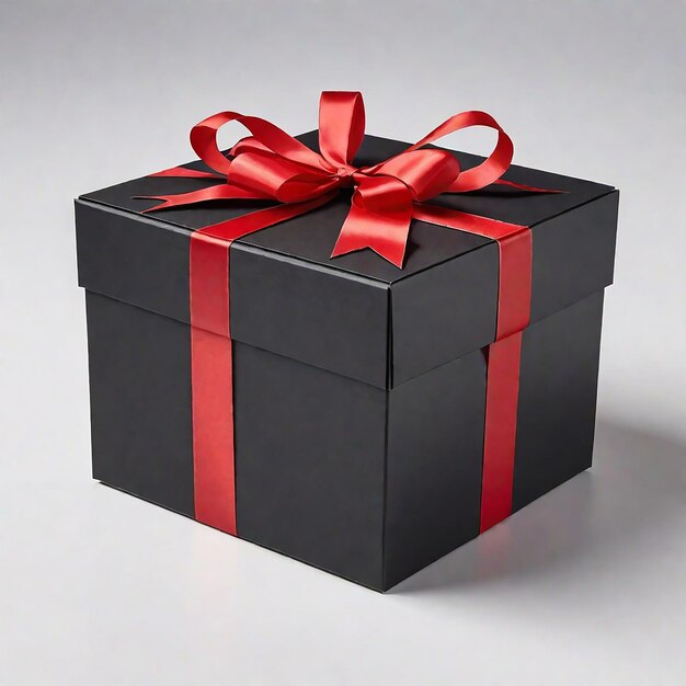 Vektor-Geschenkbox-Set Realistische Geschenkboxen mit roten, weißen, schwarzen und goldenen Satinbogen