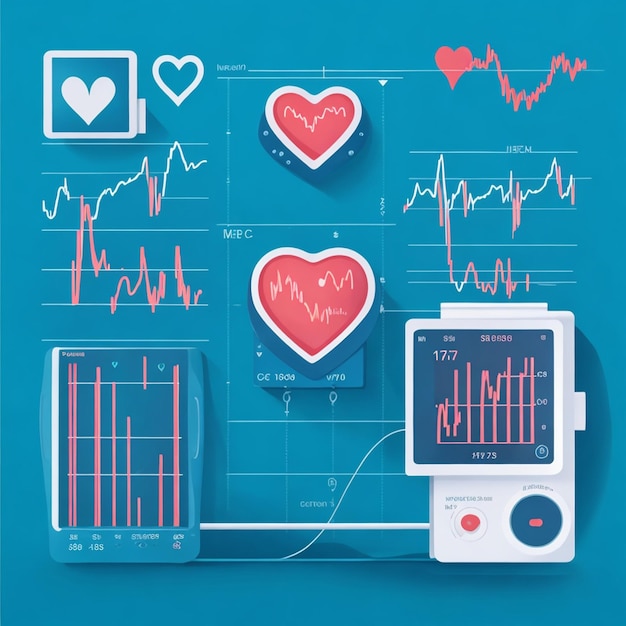 Vektor-Gesundheitswesen-medizinischer Hintergrund mit Kardiograph-Linie und Pluszeichen