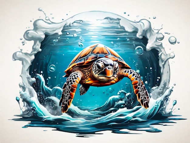 Vektor-Handgezeichnete Schildkrötenfarbige Clipart-Illustration