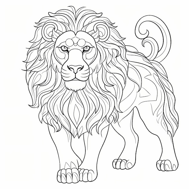 Vektor-Handgezeichneter Löwenumriss