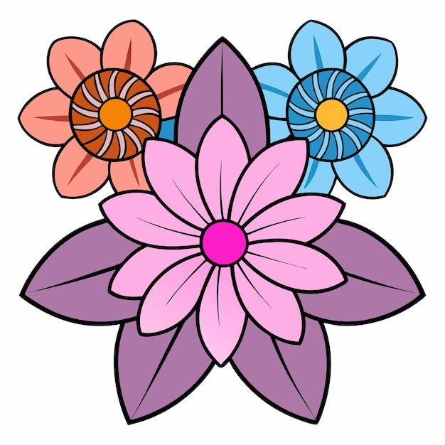 Vektor-Illustration der Sammlung von Blumen