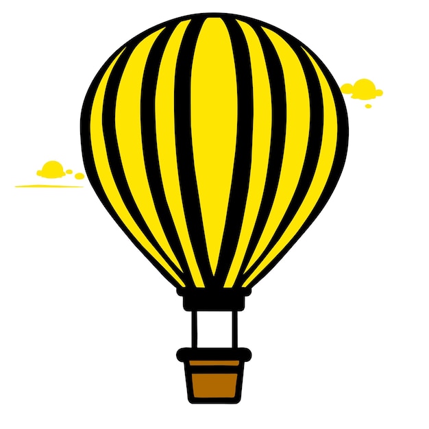 Vektor-Illustration von Fallschirm und Heißluftballon