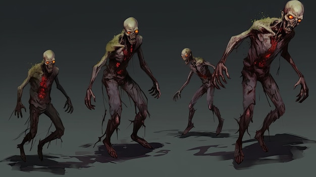 Foto vektor-illustrationsspielkonzept für zombies