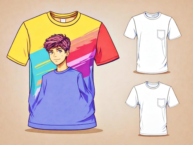 Vektor-Jungen-Basic-T-Shirt