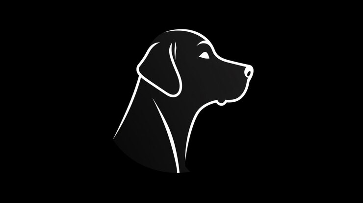 Foto vektor-logo eines hundes minimalistisch schwarz-weiß