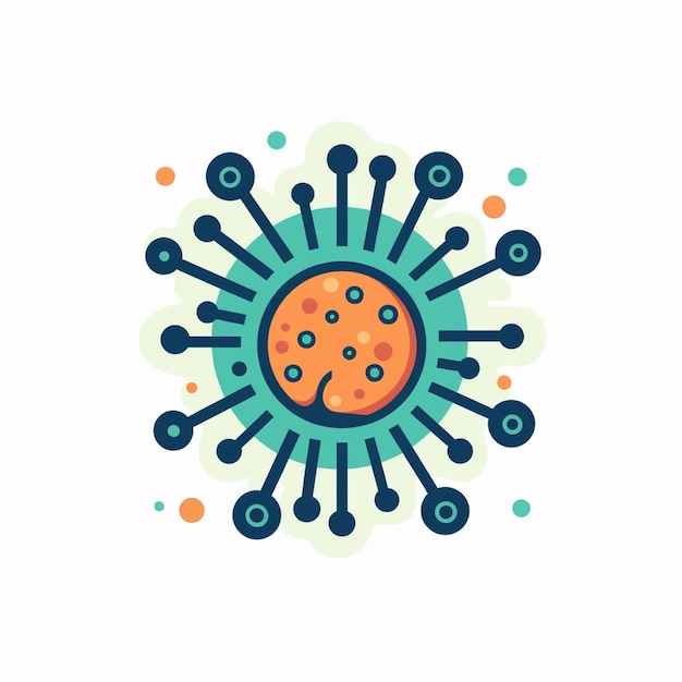 Vektor-Logo für Viren und Bakterien in flacher Farbe