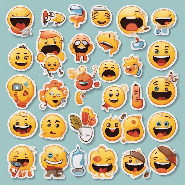 Vektor-naive Emoticons Aufkleber Illustration Tapete