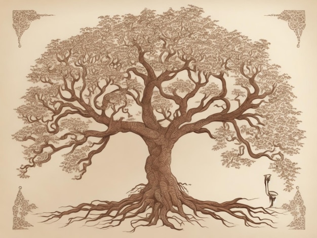 Vektor natürlicher schöner Baum AI GENERIERT