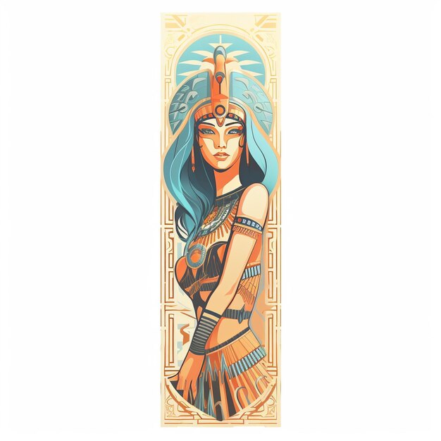 Vektor schöne ägyptische Pharaohgöttin Kleopatra Aquarell Zeichnung Vektor Illustration