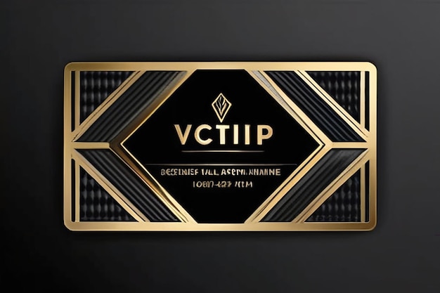 Foto vektor-vip-gold- und platin-visitenkarte mit schwarzem geometrischem hintergrundmuster