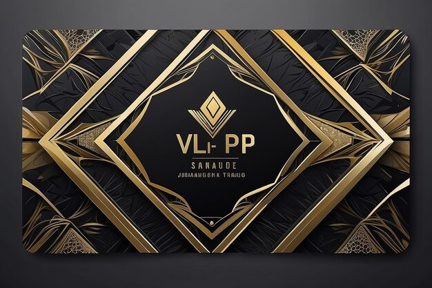 Foto vektor-vip-gold- und platin-visitenkarte mit schwarzem geometrischem hintergrundmuster