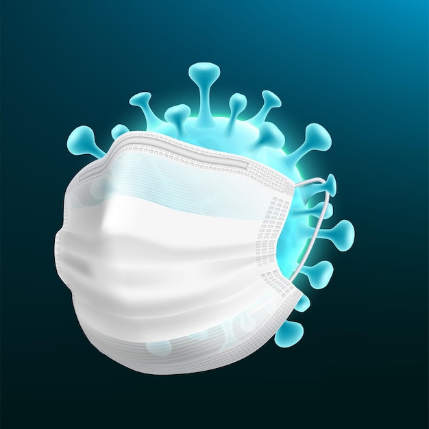 Vektor von Coronavirus 2019nCoV und Virushintergrund mit Krankheitszellen und rotem BlutCOVID19