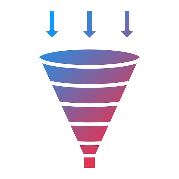 Foto vektorbild des funnelcharts kann für infografiken verwendet werden