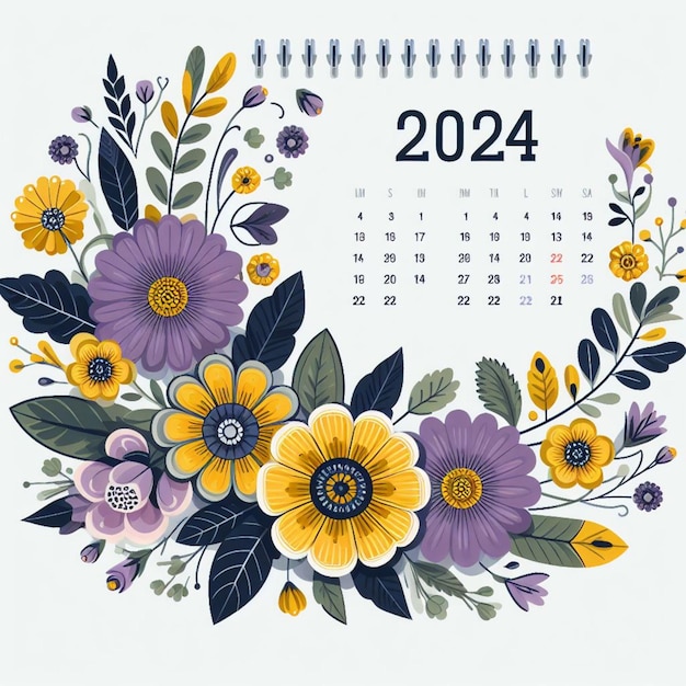 Vektorblumen-Design für 2024