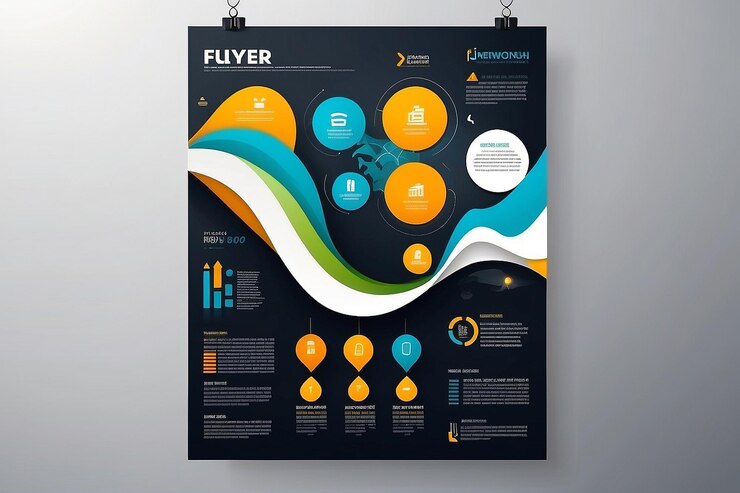 Foto vektordesign des flyers mit infografiken postervorlage für ihr unternehmen
