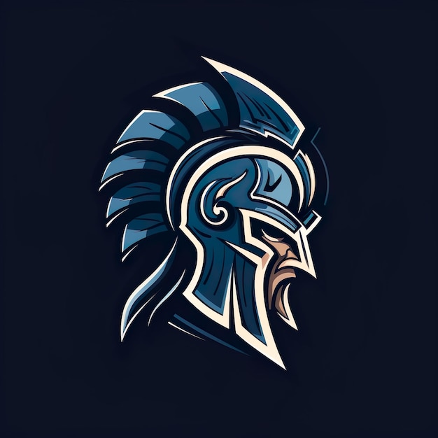 Vektordesign Spartan Maskottchen-Gaming und Esports-Logo generativ ai
